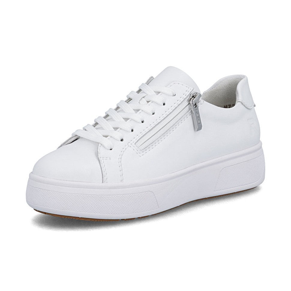 Rieker Platform Trainer With Lace And Zip M7701-80 WHITE