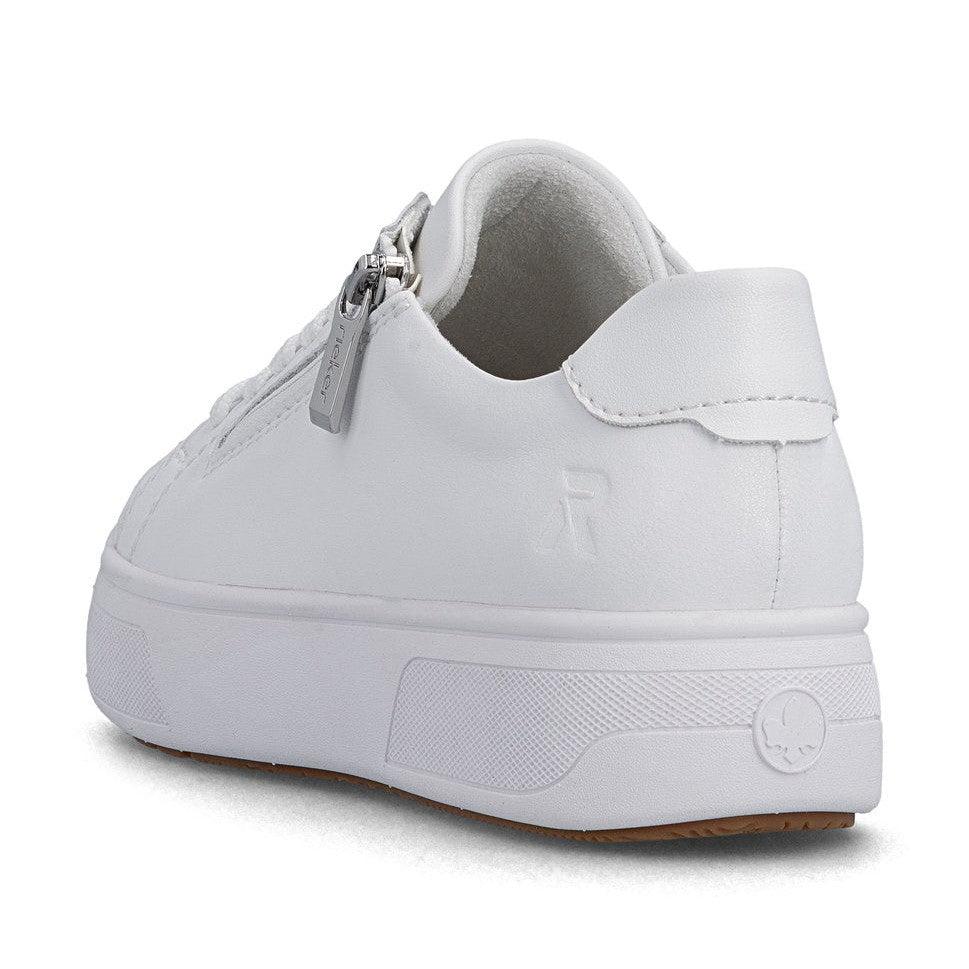 Rieker Platform Trainer With Lace And Zip M7701-80 WHITE