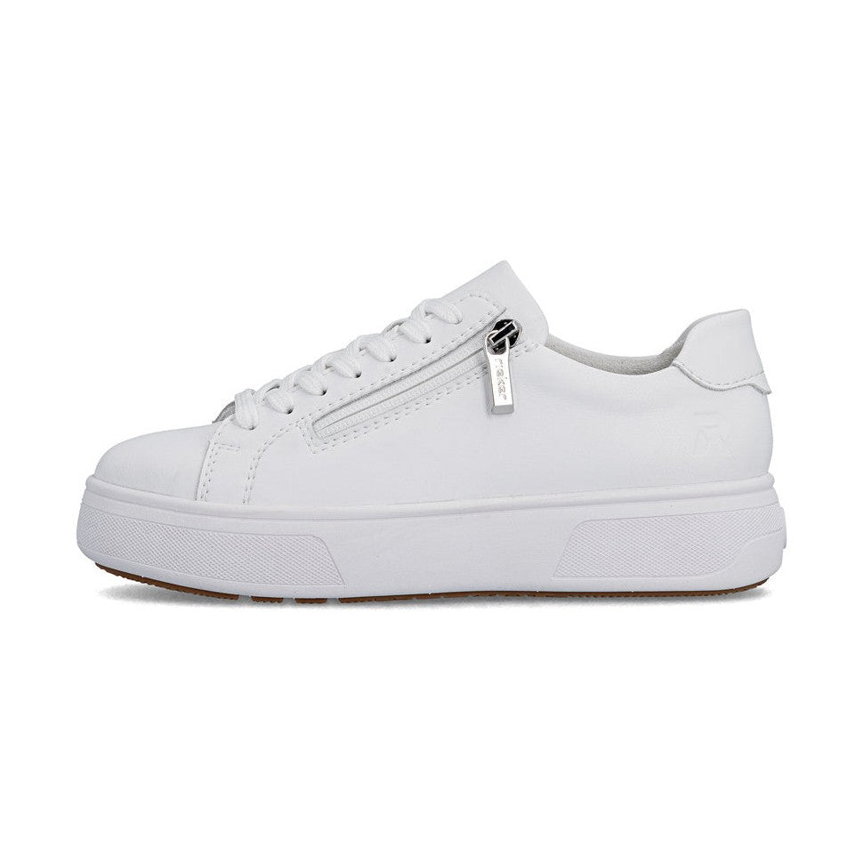 Rieker Platform Trainer With Lace And Zip M7701-80 WHITE