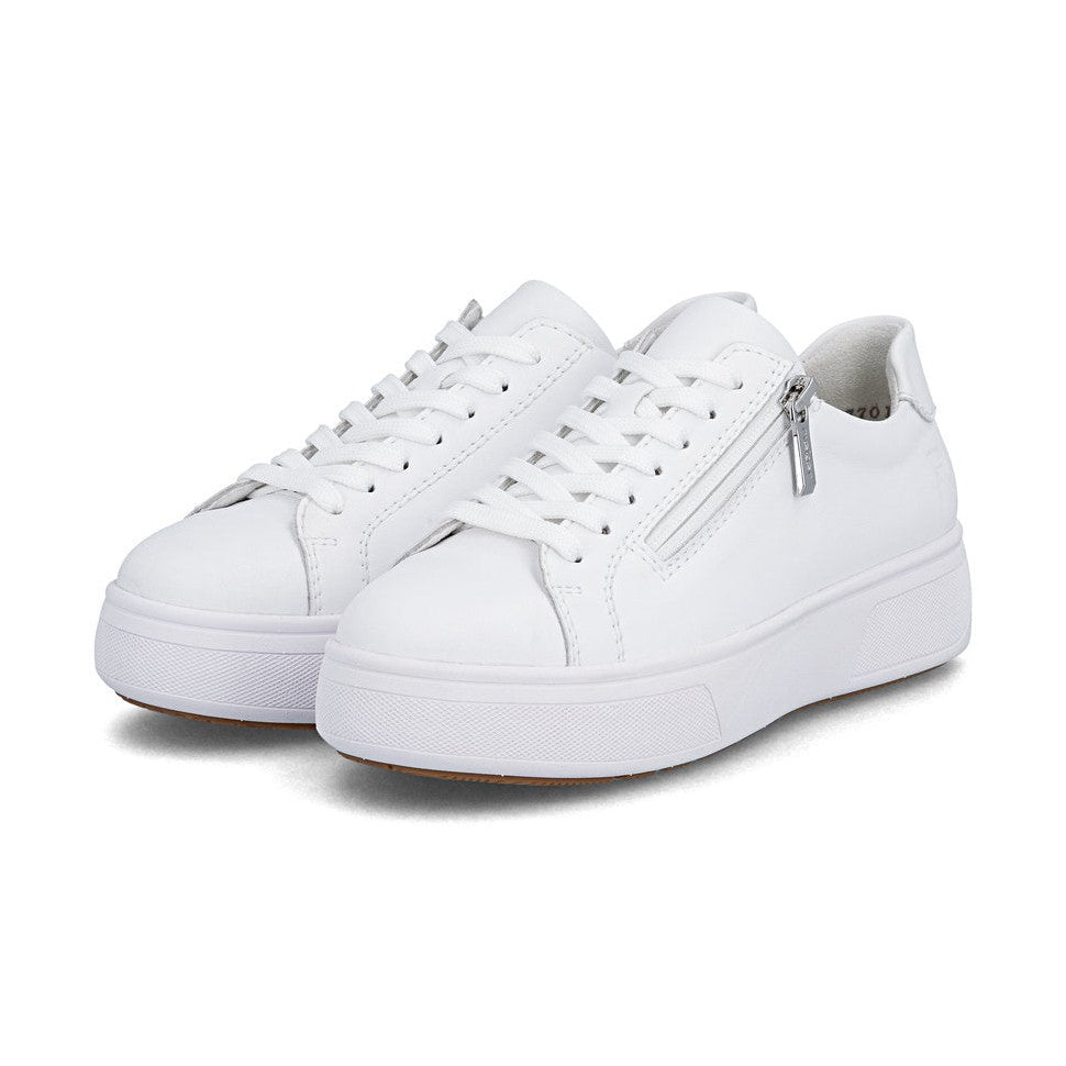 Rieker Platform Trainer With Lace And Zip M7701-80 WHITE