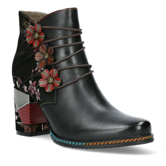 Laura Vita Maevao 0123 NOIR Leather Black Heel Ankle Boot
