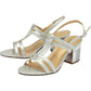 Lotus Mirella SILVER Block Heel Dress Sandal ULS450