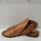 MODELLA Maisie Tan Soft Leather High Fronted Zip Fastening Sandal