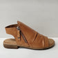 MODELLA Maisie Tan Soft Leather High Fronted Zip Fastening Sandal