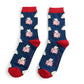 Mr Sparrow Flying Pigs NAVY Bamboo Socks  MR004