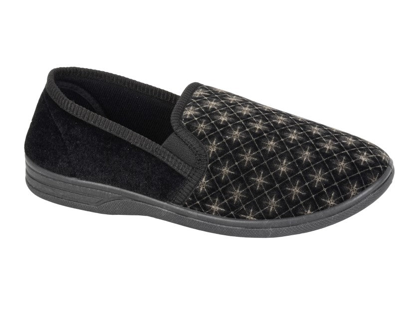 Mens Full Slipper Kevin in Black MS466