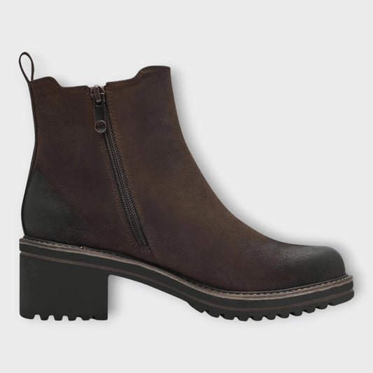 Marco Tozzi 25421-43 Brown Waxy Faux Leather Chunky Sole Boot CAFE 25421-43