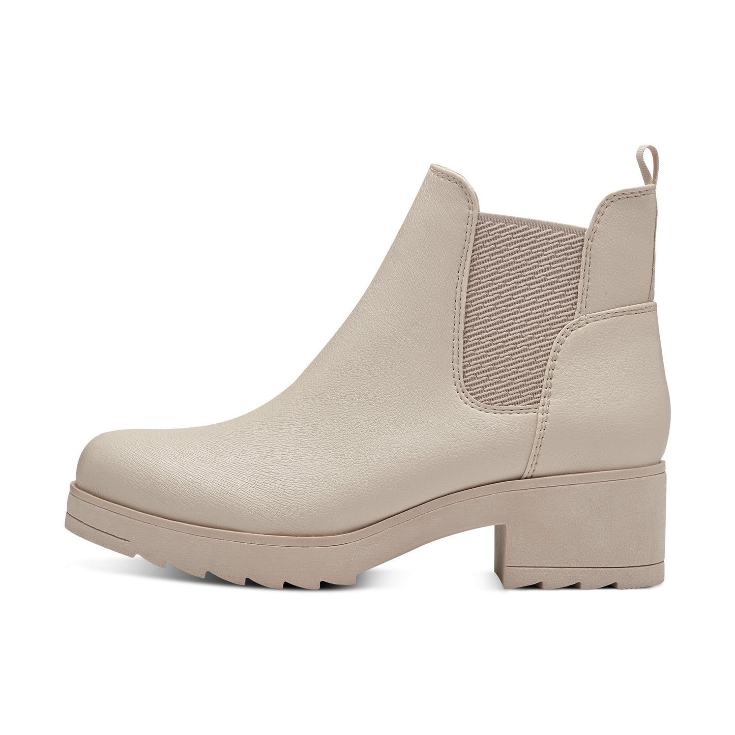 Marco Tozzi 25806 CREAM Chunky Sole Chelsea Boot with Zip