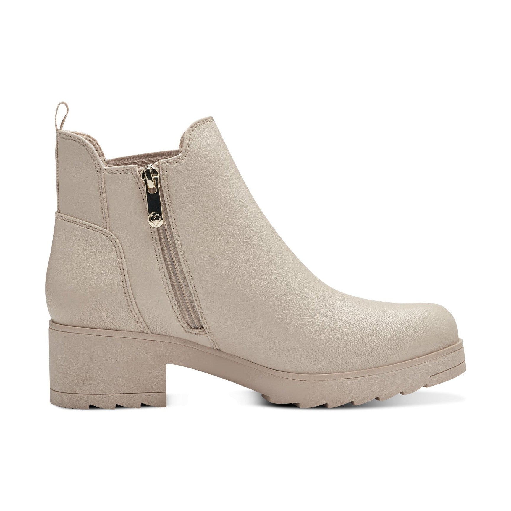 Marco Tozzi 25806 CREAM Chunky Sole Chelsea Boot with Zip