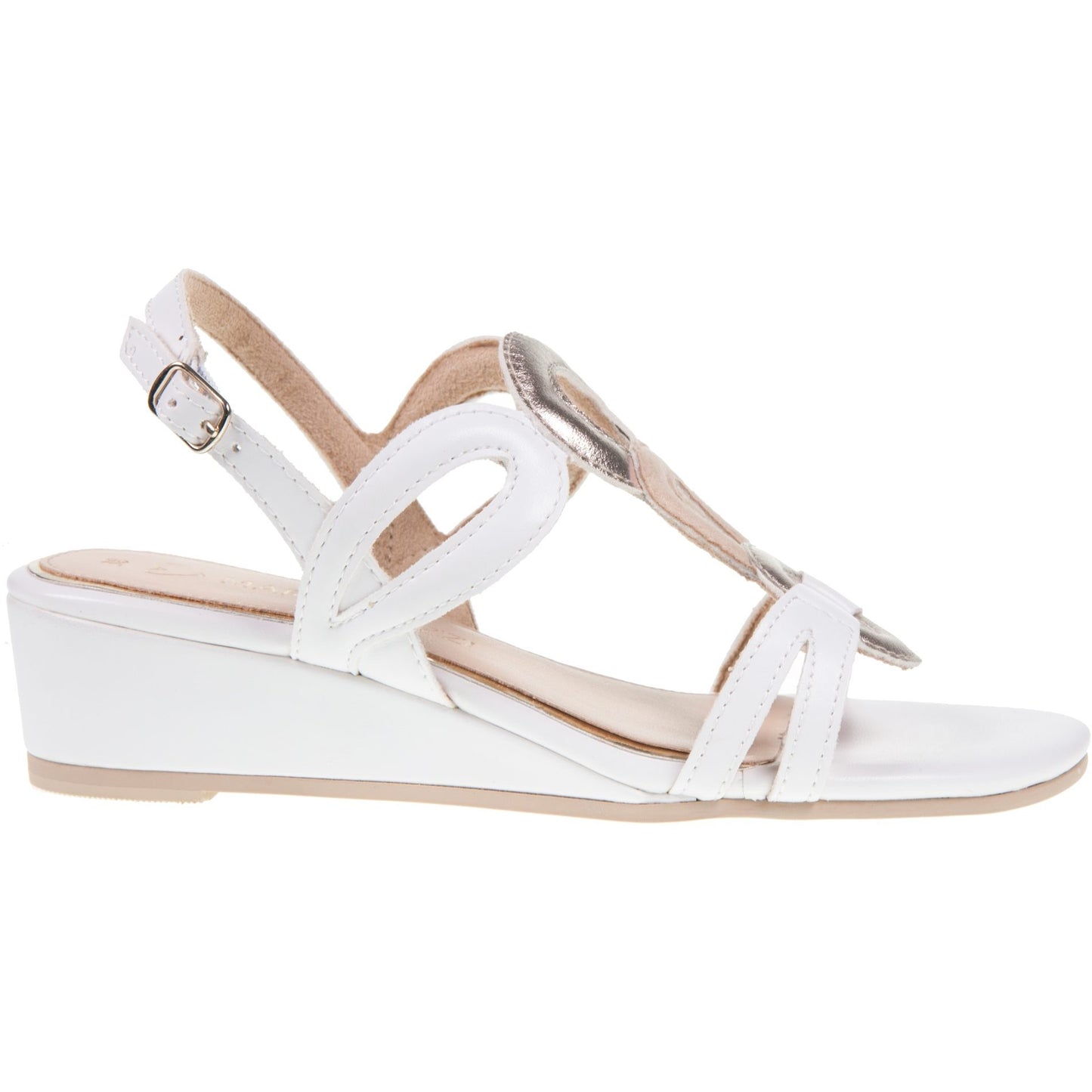Marco Tozzi 28200-44 WHITE Low Wedge Dress Sandal 28200-44