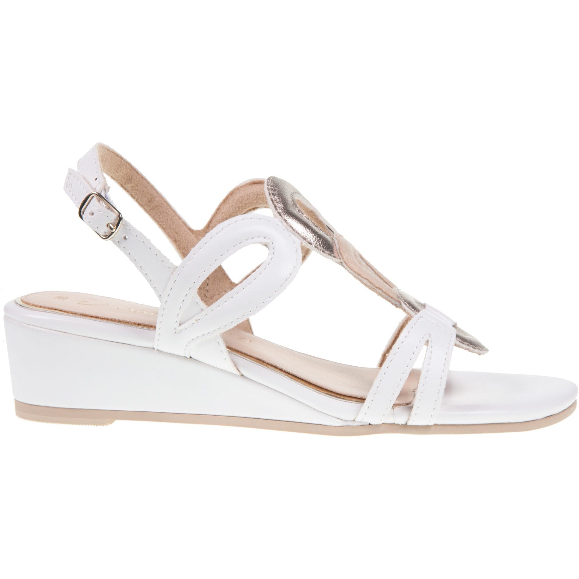 Marco Tozzi 28200-44 WHITE Low Wedge Dress Sandal 28200-44