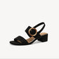 Marco Tozzi 28202-44 BLACK Block Heel Touch Fastening Shoe 28202-44