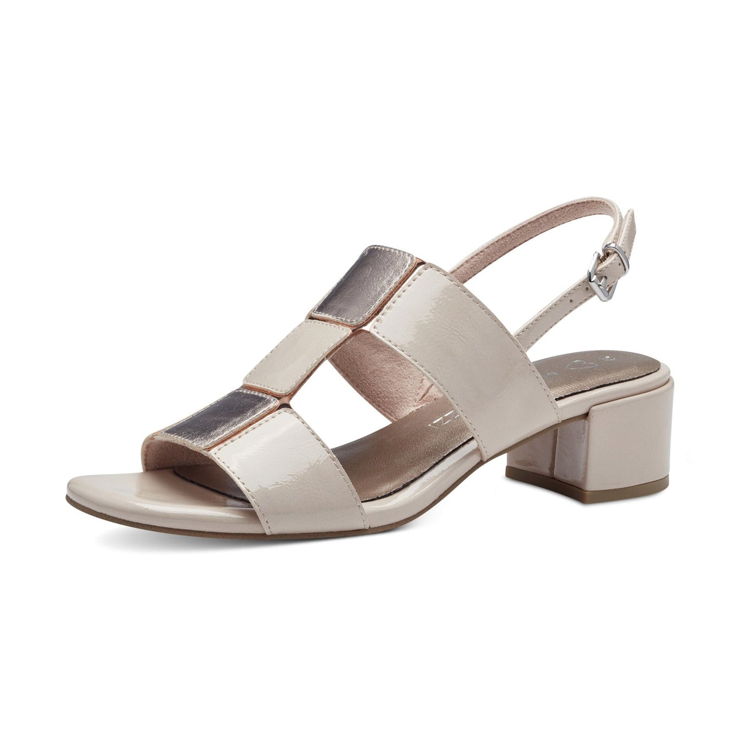 Marco Tozzi 28204 POWDER Patent Block Heel Dress Sandal 28204-526