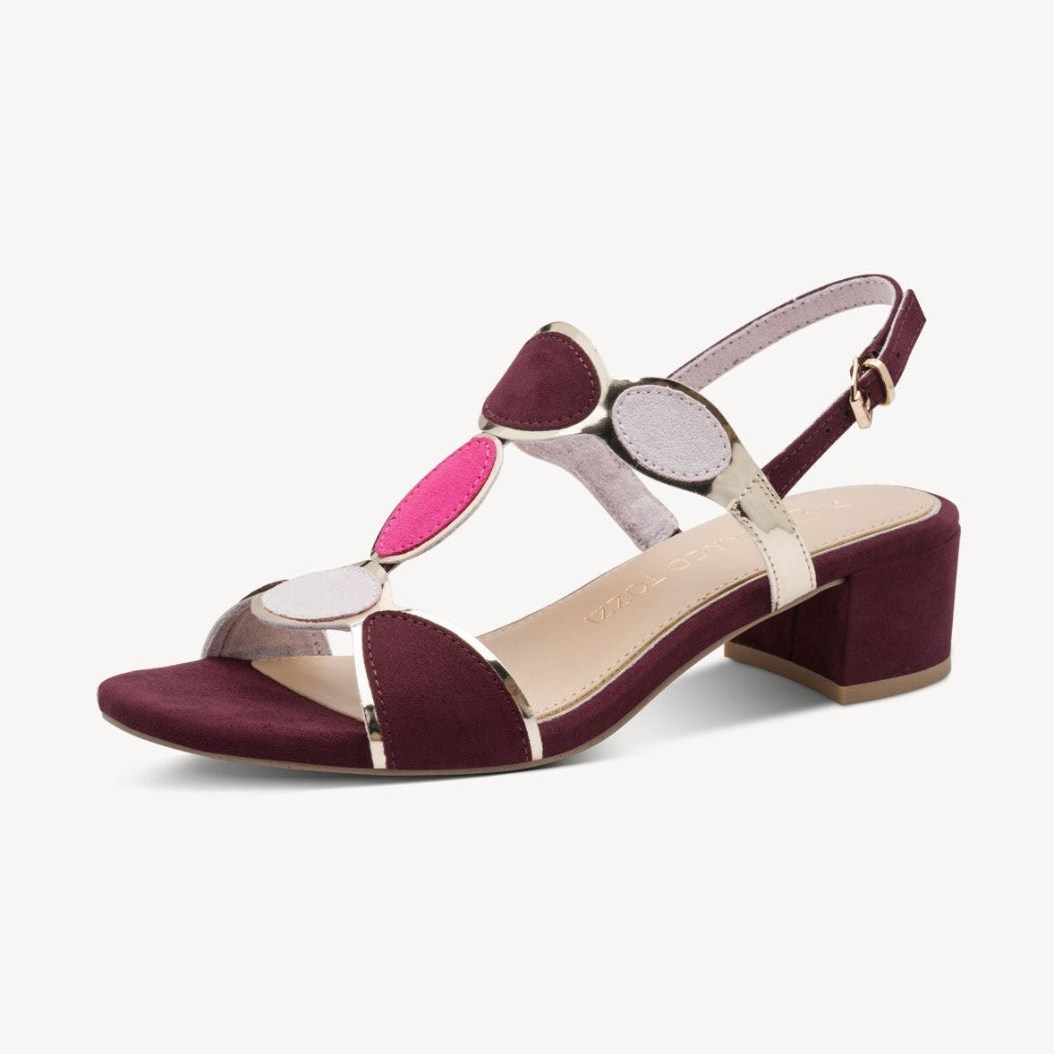 Marco Tozzi 28230 Mulberry COMBI Block Heel Sandal