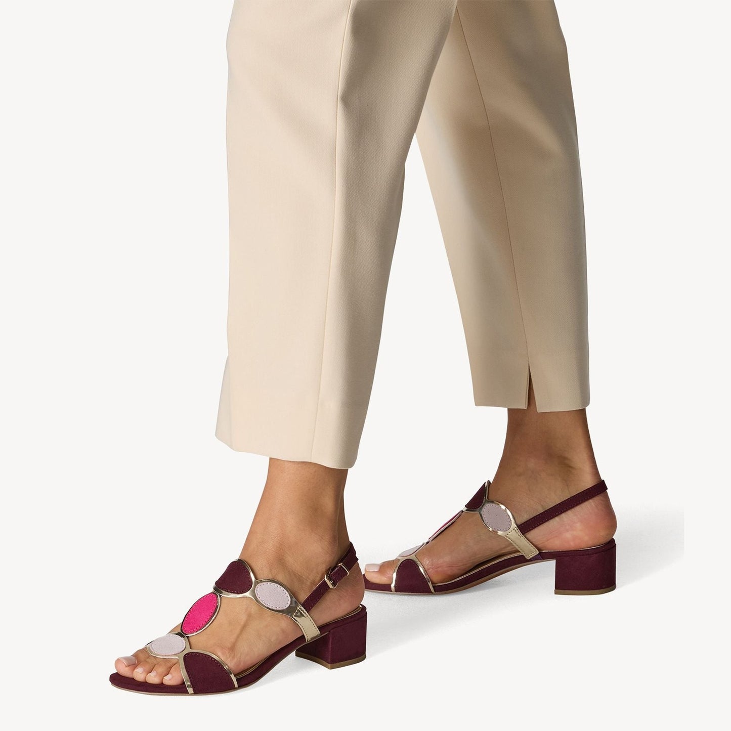 Marco Tozzi 28230 Mulberry COMBI Block Heel Sandal