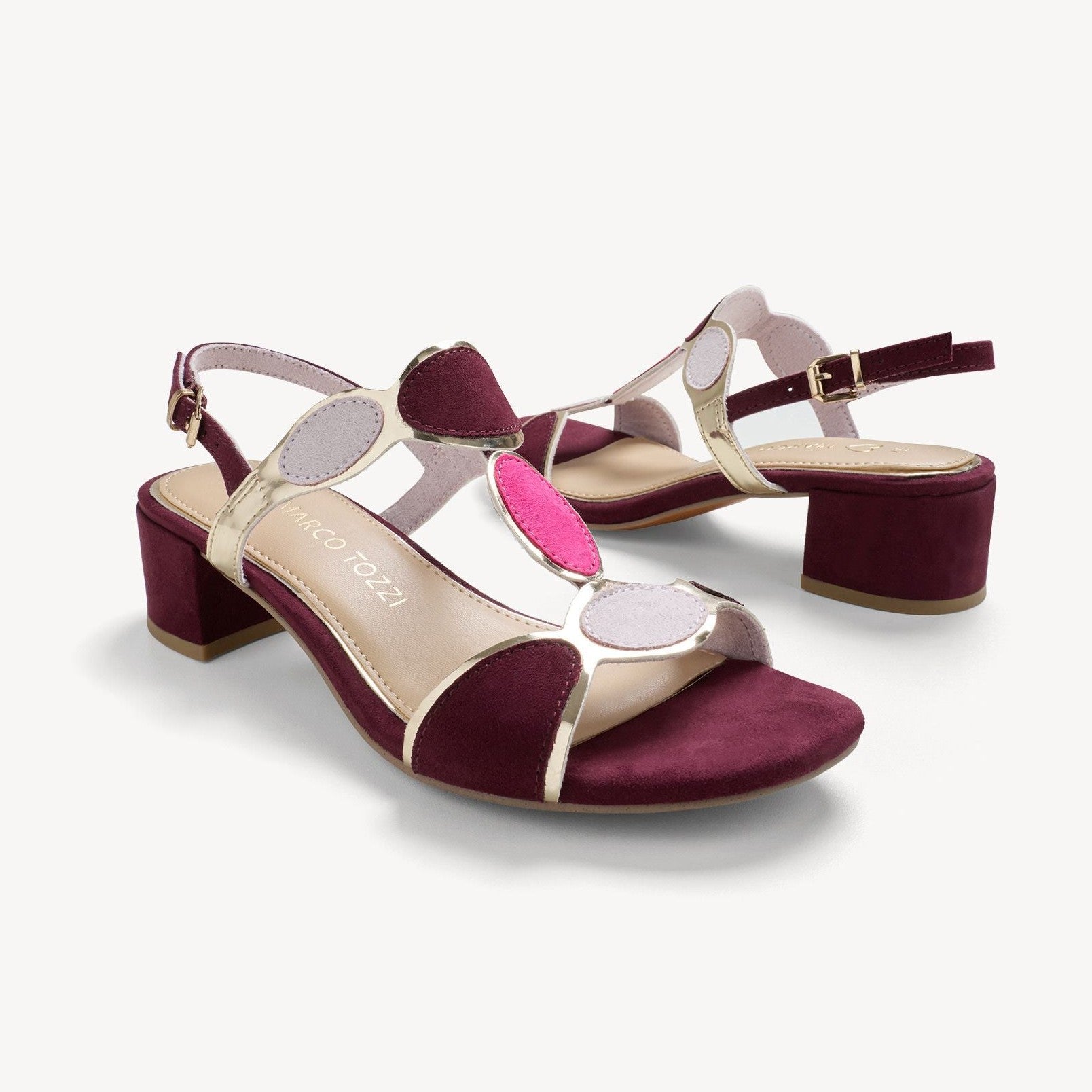 Marco Tozzi 28230 Mulberry COMBI Block Heel Sandal