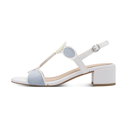 Marco Tozzi 28231 WHITE MULTY Block Heel Dress Sandal 28231-44-189