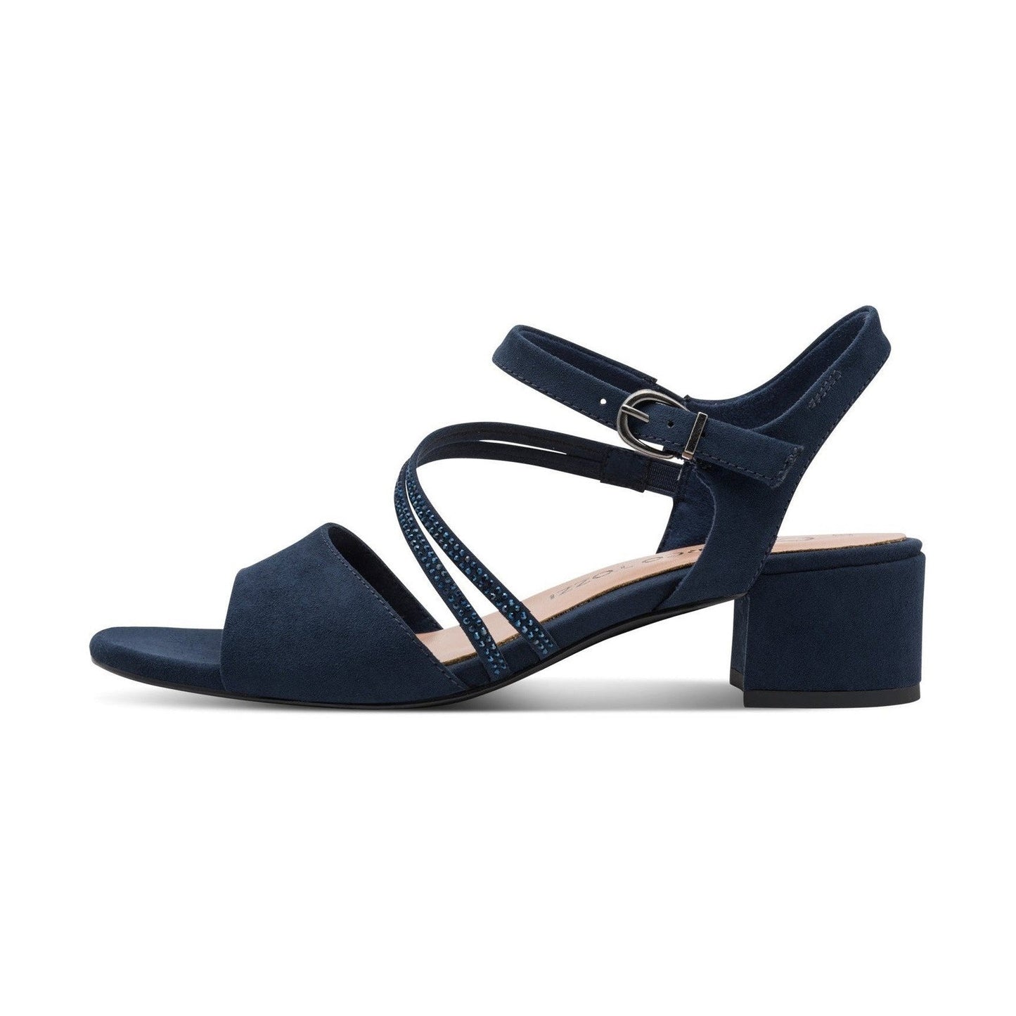 Marco Tozzi Low Block Heel Dress Sandal NAVY 28205-46-805