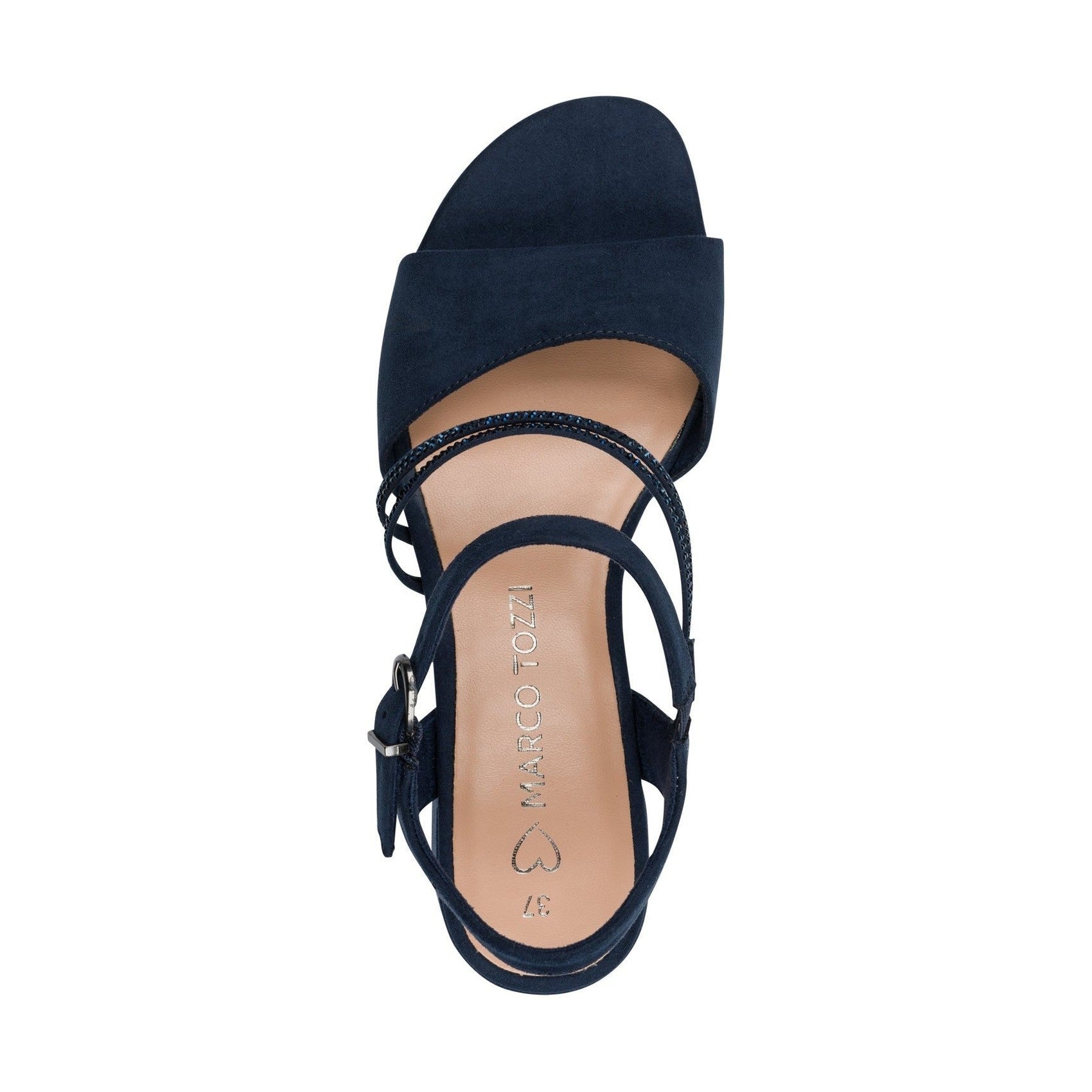 Marco Tozzi Low Block Heel Dress Sandal NAVY 28205-46-805