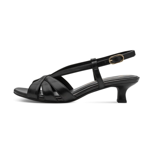 Marco Tozzi Low Kitten Heel BLACK Dress Sandal 28288-46-001