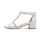 Marco Tozzi SILVER Low Block Heel T Bar Dress Sandal 28204-46-941