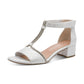 Marco Tozzi SILVER Low Block Heel T Bar Dress Sandal 28204-46-941