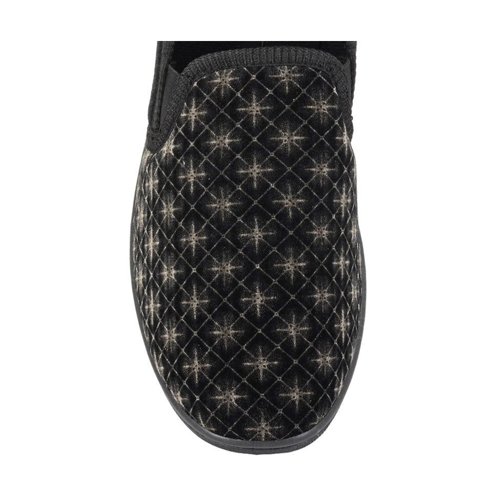 Mens Full Slipper Kevin in Black MS466