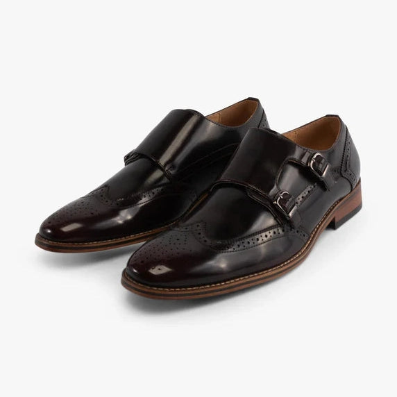 Mens Oxblod twin Buckle Monk Shoe M429BD