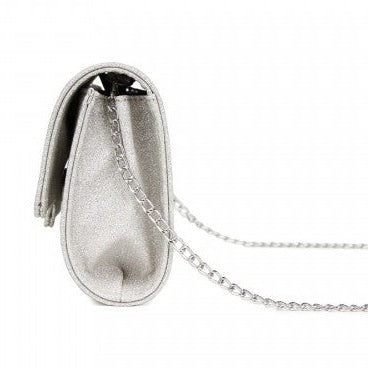 Miss Lulu Clm2461 SILVER Shimmer Handbag 2461