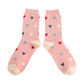 Miss Sparrow Multi Hearts DUSKY PINK Quality Bamboo Socks SKS567