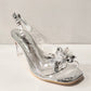 Misstyl by Laura Vita Mira 01 See Through Shoe with White Silver Floral Trim