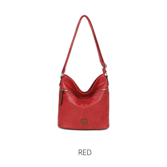 Moda Express 9058 RED Multi Pocket Shoulder Crossbody Handbag