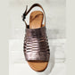 Modella Coral Pewter Soft Leather Low Heel Sandal