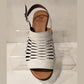 Modella Coral White Soft Leather Low Heel Sandal