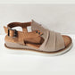 Modella Lyra Taupe Soft Leather Wedge Heel Gladiator Sandal