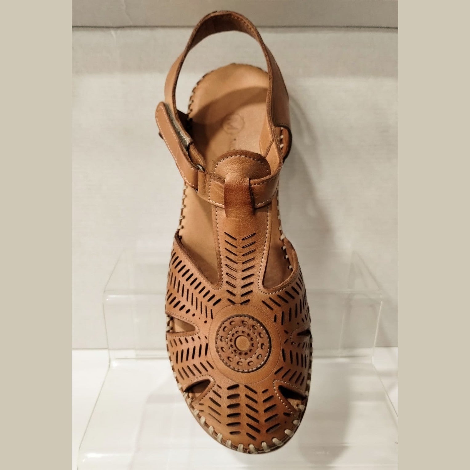 Modella Onyx Tan / KHAKI Soft Leather T Bar Sandal