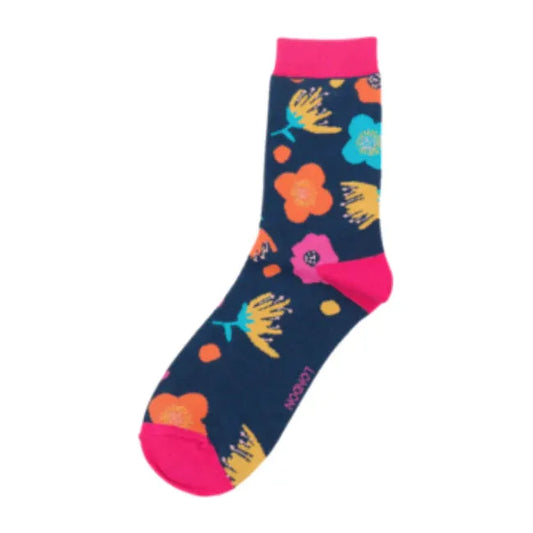 Miss Sparrow Modern Floral Quality Bamboo Socks
