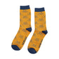Mr Heron Bike Stripe Quality Bamboo Socks MUSTARD MH168