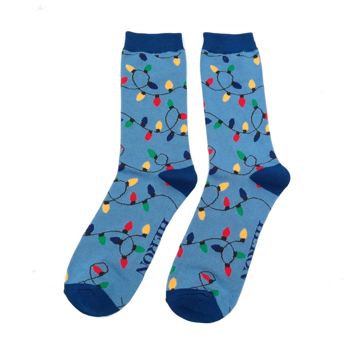 Mr Heron Christmas Lights Mens DENIM Quality Bamboo Socks MH277