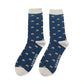 Mr Heron Honey Bees Mens Quality Bamboo Socks NAVY MH171