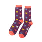 Mr Heron Kitty Faces MH139 PURPLE Quality Bamboo Socks