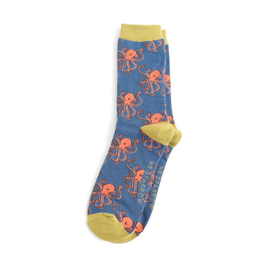 Mr Sparrow Bamboo Socks Octopus NAVY MR036