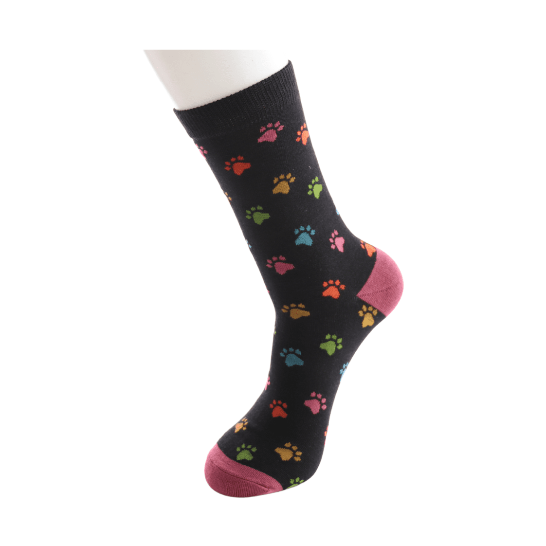 Mr Sparrow Quality Bamboo Socks Paw Print BLACK MR123