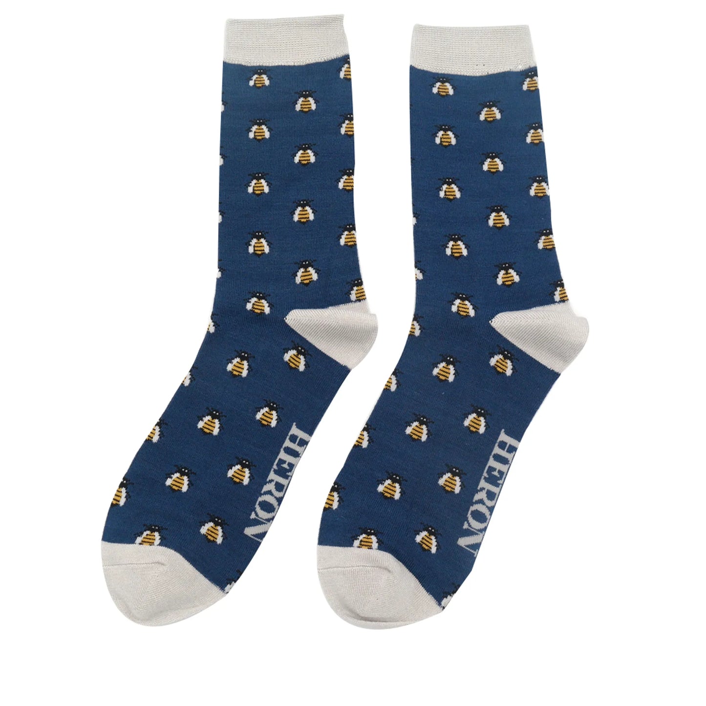 Mr Heron Honey Bees Mens Quality Bamboo Socks NAVY MH171