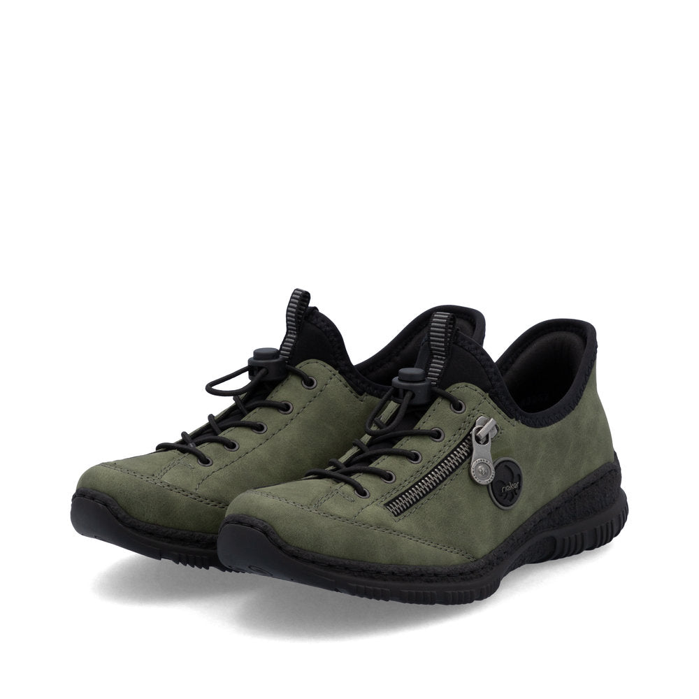 Rieker N3267 GREEN Slip On Casual Shoe N3267-52