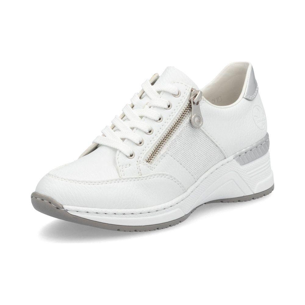Rieker Trainer N4322-80 Smart Wide Fitting Wedge Trainer WHITE N4322-80