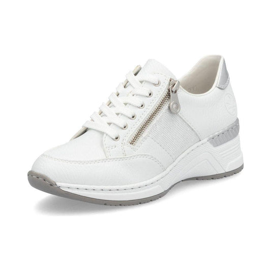 Rieker Trainer N4322-80 Smart Wide Fitting Wedge Trainer WHITE N4322-80