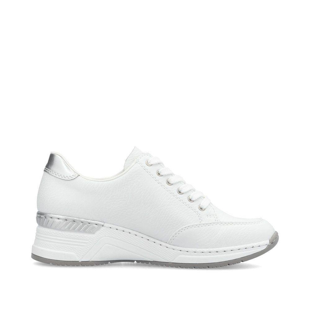 Rieker Trainer N4322-80 Smart Wide Fitting Wedge Trainer WHITE N4322-80