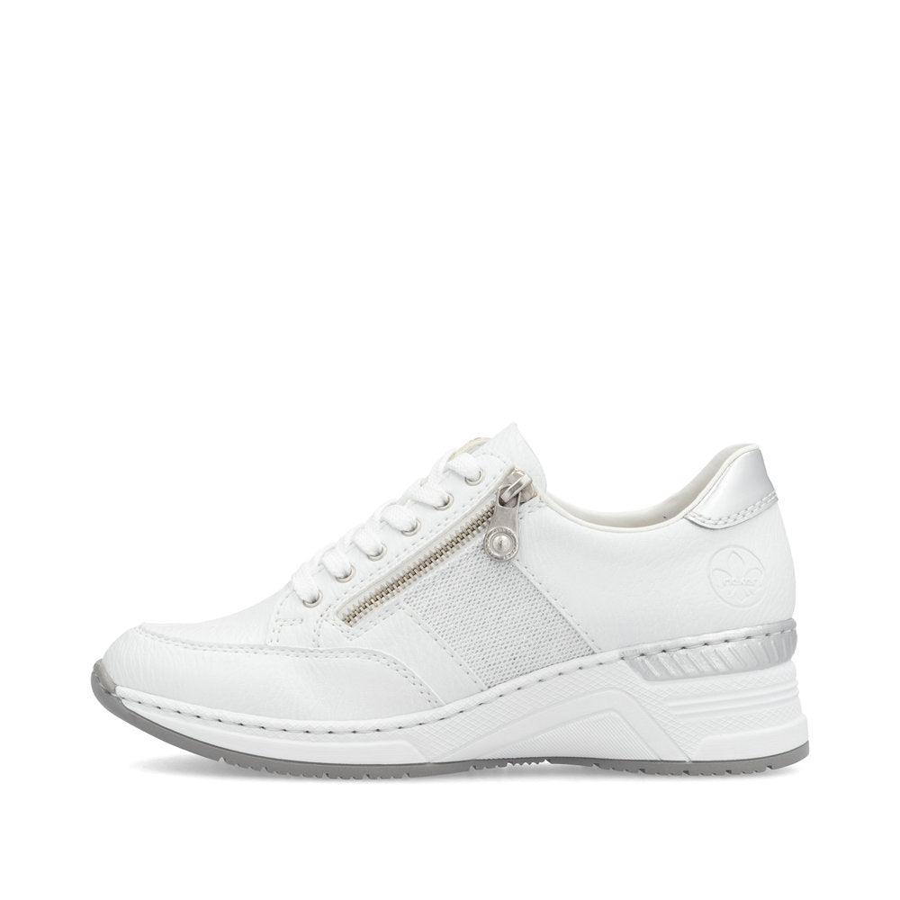 Rieker Trainer N4322-80 Smart Wide Fitting Wedge Trainer WHITE N4322-80
