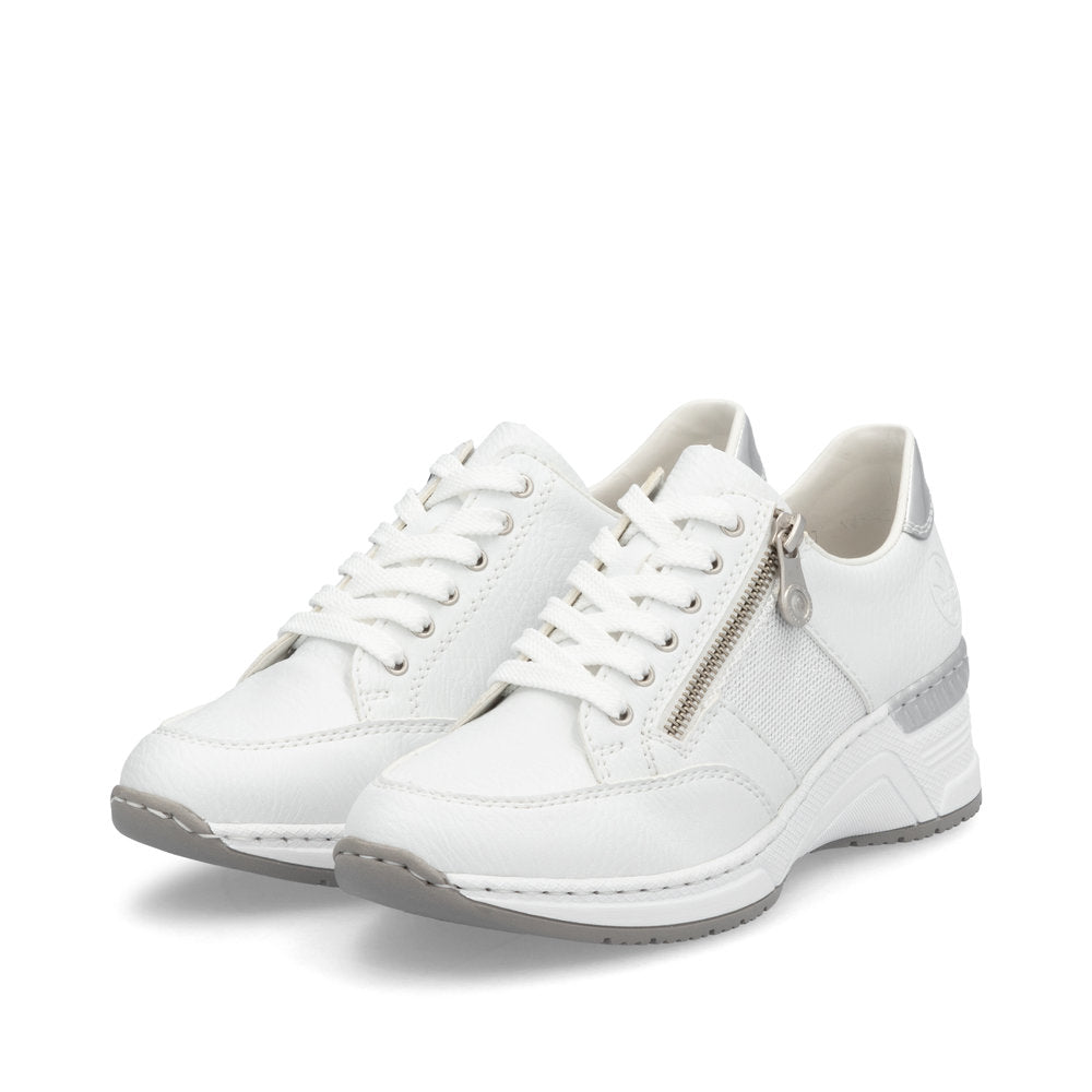 Rieker Trainer N4322-80 Smart Wide Fitting Wedge Trainer WHITE N4322-80